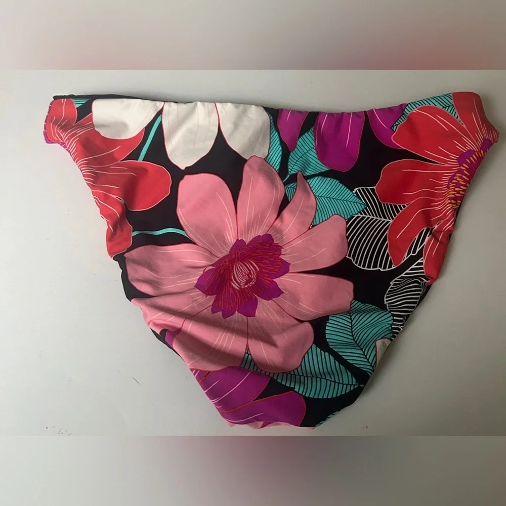 La Blanca In Full Bloom Reversible Hipster Bikini Swim Bottom Black Multicolor 8